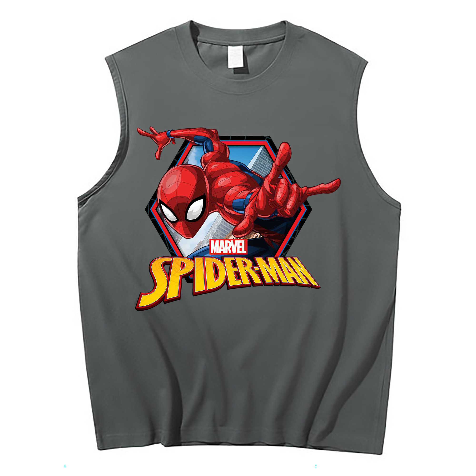 （画像用） Spider Man スパイダーマン コットン100％タンクトップ（フロントプリント）